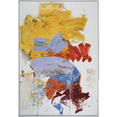 Abstrait avec jaune par Robert Robinson - Peinture sur toile