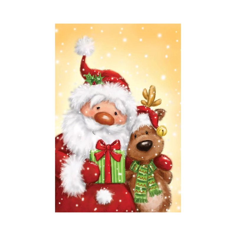 Santa And Reindeer II by MAKIKO - Wrapped Canvas Print, 66.04 cm H x 45.72 cm W x 1.91 cm D