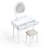 Kamila 4-Drawer Modern Makeup Vanity Set · LED Smart-Touch Mirror · Padded Stool-1295870697
