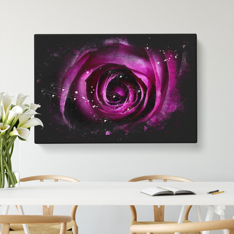Purple Rose Flower Vol.2 - Wrapped Canvas, 60cm H x 91cm W x 3cm D
