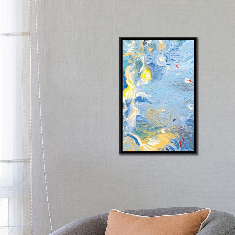« lc 074 » par iris scott abstracts, impression sur toile, H 26 po x l 18 po x P 1,5 po, Toile encadrée noire, Pas de tapis