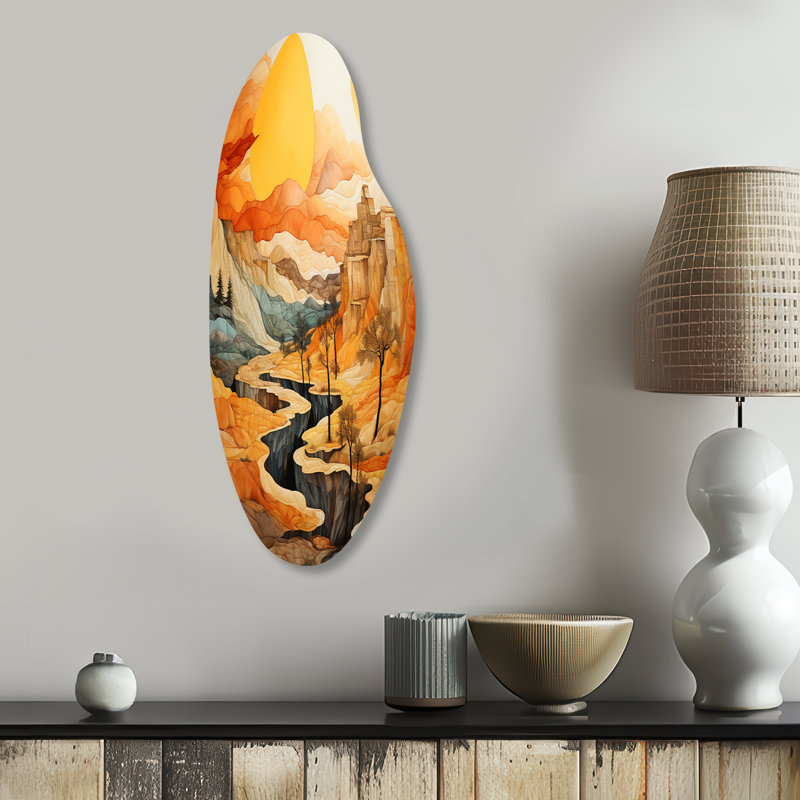 Marylan - art mural asymétrique en métal Canyon, H 30 po x l 11 po