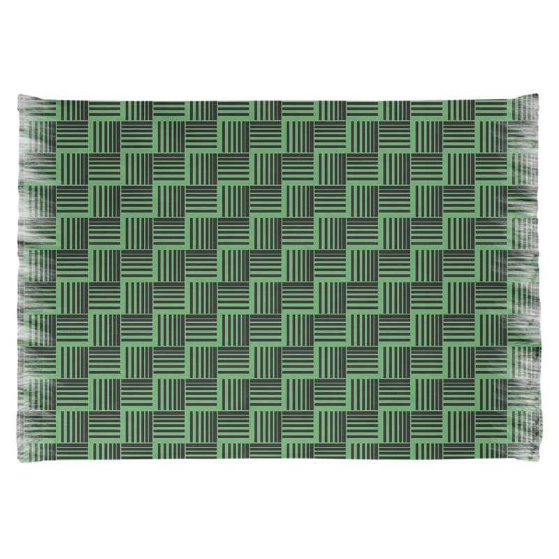 Tapis basketweave rayures vert/noir, Non