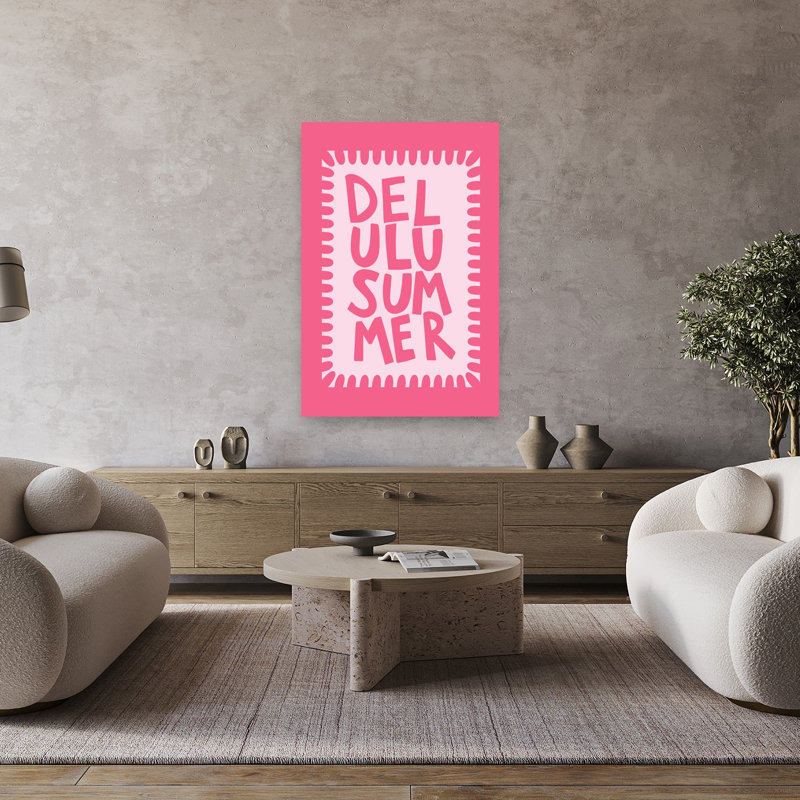 «Delulu Summer Vibes Playful Vibrant Abstract Summer», reproduction d'art mural, H 48 po x l 32 po
