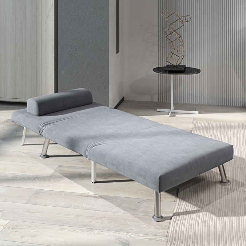 Romig Single 75cm Upholstered Convertible Sofa, Grey