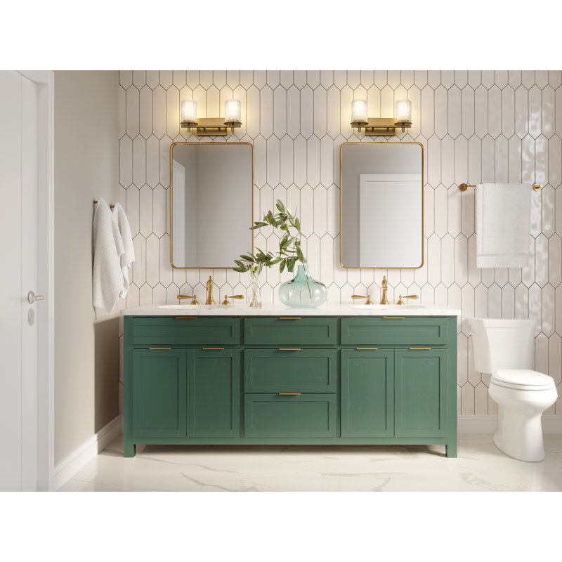 Ensemble de meuble-lavabo 2 lumières Roddrick, Or moderne