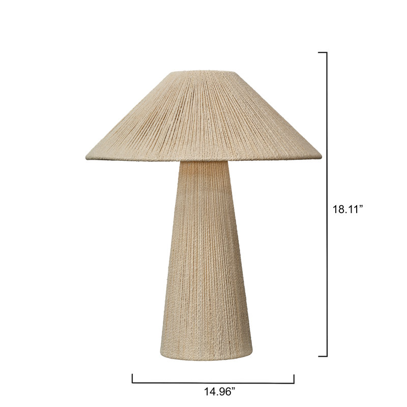 Karinthia Wicker/Rattan Table Lamp, Tan