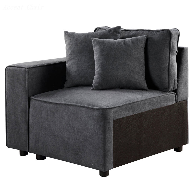 Fauteuil simple, dossier d'appoint faisant face à la gauche