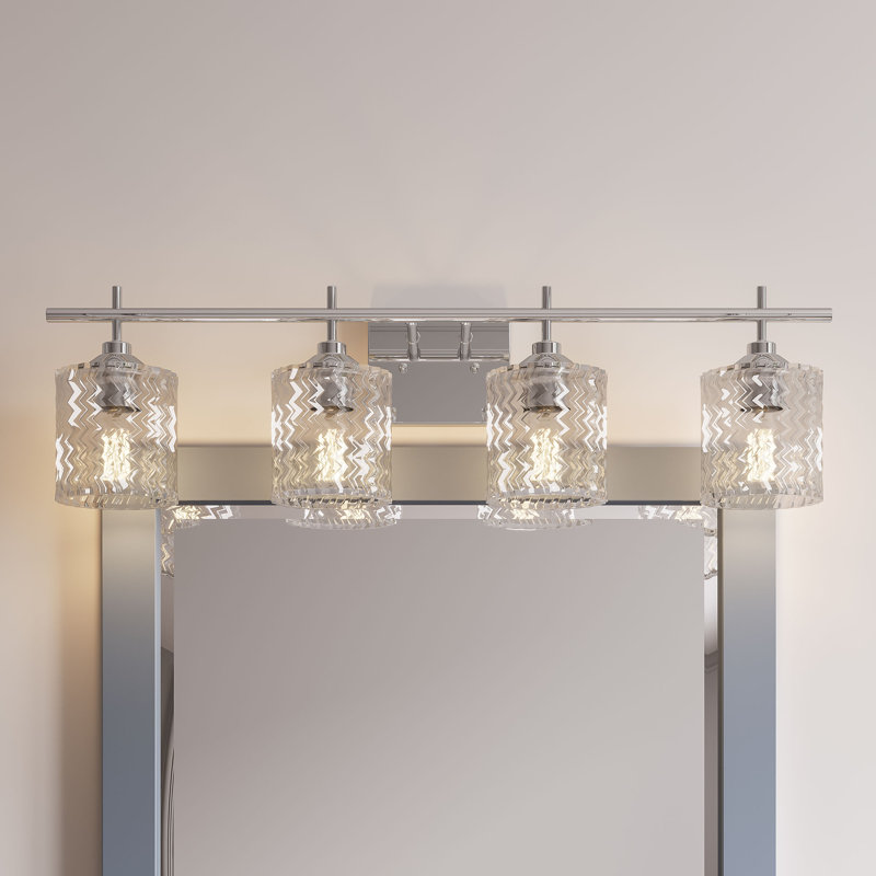 Éclairage pour salle de bain à 4 lumières à intensité variable Gerberoy, Chrome