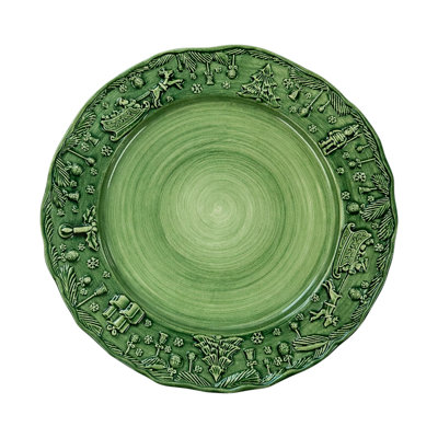 Assiette plate verte Fiabe di Natale