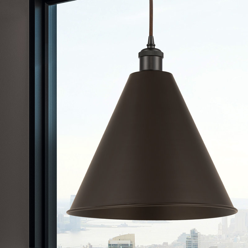 1 - Light Single Drop Pendant Pendant, 18.75" H x 16" W x 16" D, Oil Rubbed Bronze, Oil Rubbed Bronze