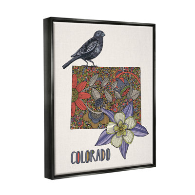 "Colorado State Flower & Bird détaillée" par Valentina Harper - impression sur toile