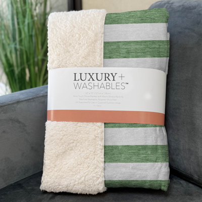 Addison Machine Washable Sherpa Throw Blanket