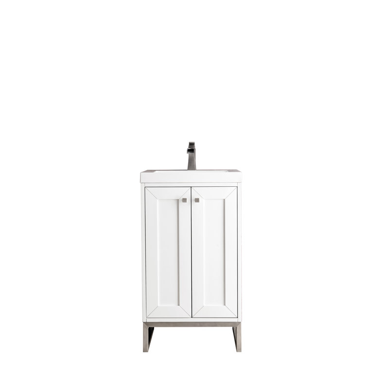 Chianti 20'' W Single Vanity, Glossy White, Brushed Nickel