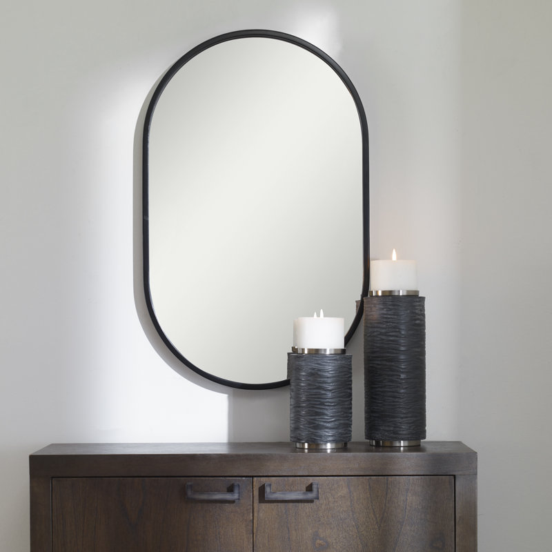 Miroir d'appoint Edmonia, Noir, 32 po x 20 po
