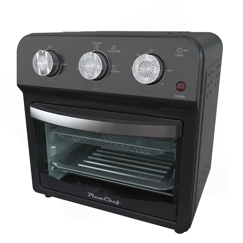 12.5 Quart Air Fryer Convection Toaster Oven, 1500W, 4 Cooking Modes, 7-In-1 Multifunction With Roast, Bake, Grill, Broil, Toast, Dehydrate, Defrost, Stainless Steel, Black