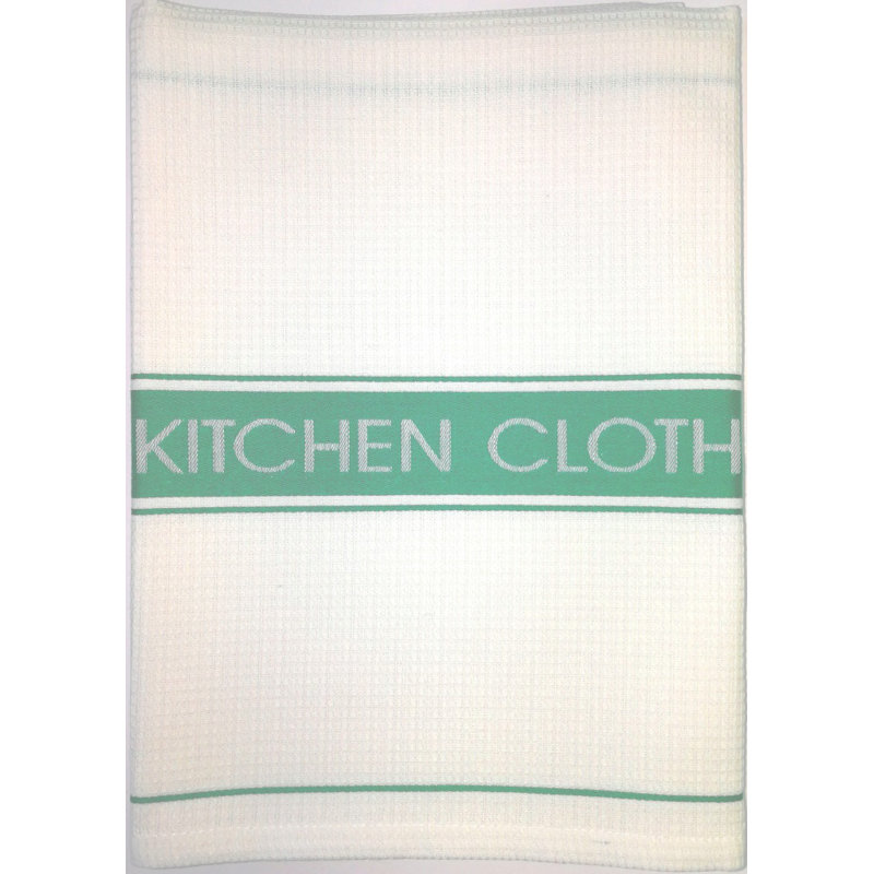Cotton Stripe Jacquard Kitchen Towel, Green