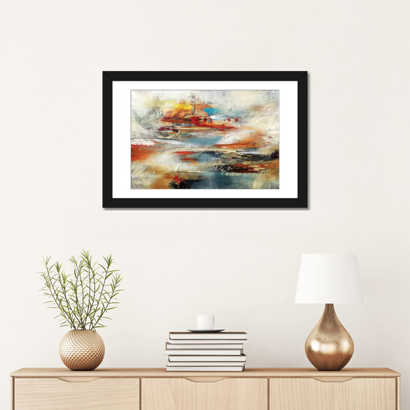 «Tesiturno II», impression sur toile, Papier beaux-arts encadré noir, H 16 po x l 24 po x P 1 po, Blanc