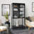 Lyndah Tempered Glass Tall Storage Cabinet with Adjustable Shelves and bottom shelf-622571559