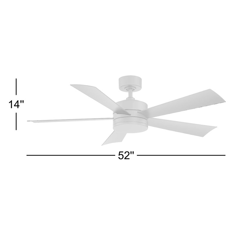 Ventilateur de plafond intelligent à cinq pales d'extérieur et d'intérieur Wynd avec télécommande et ensemble d'éclairage DEL inclus fonctionnant avec les applis Alexa, iOS ou Android