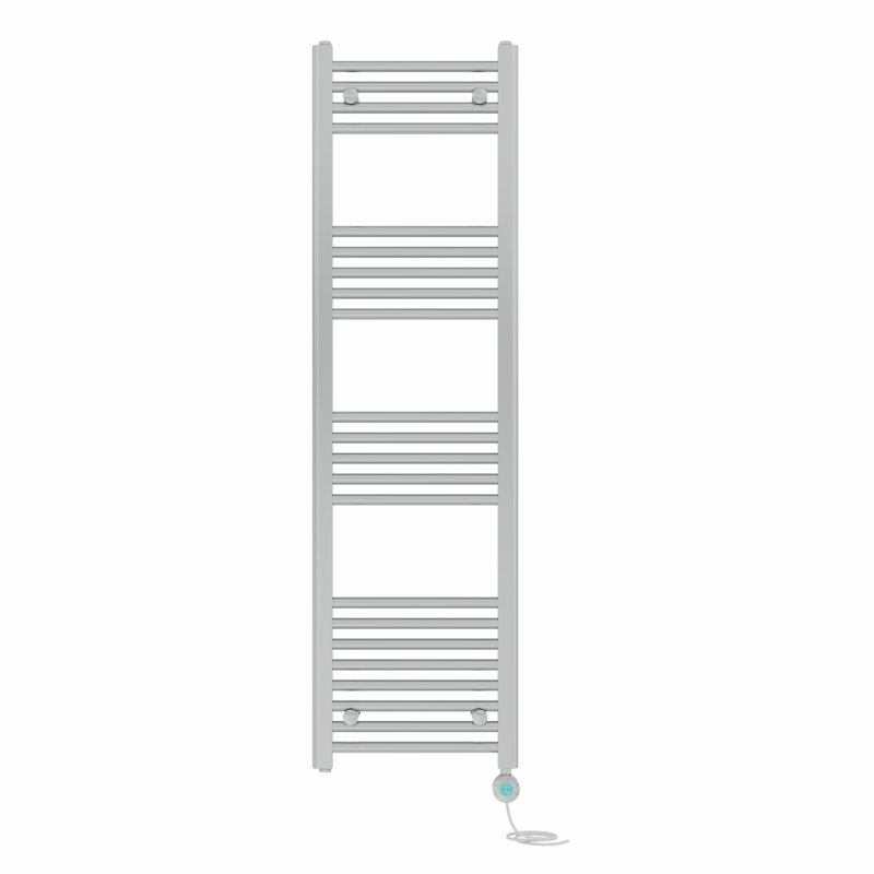 Shannen Straight Towel Rail Heated Towel Rails, 140cm H x 40cm W x 3cm D, Chrome
