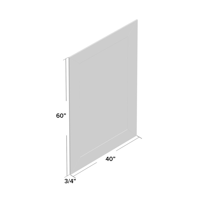 Dematteo Flat Wall Mirror, 60" H x 40" W, White