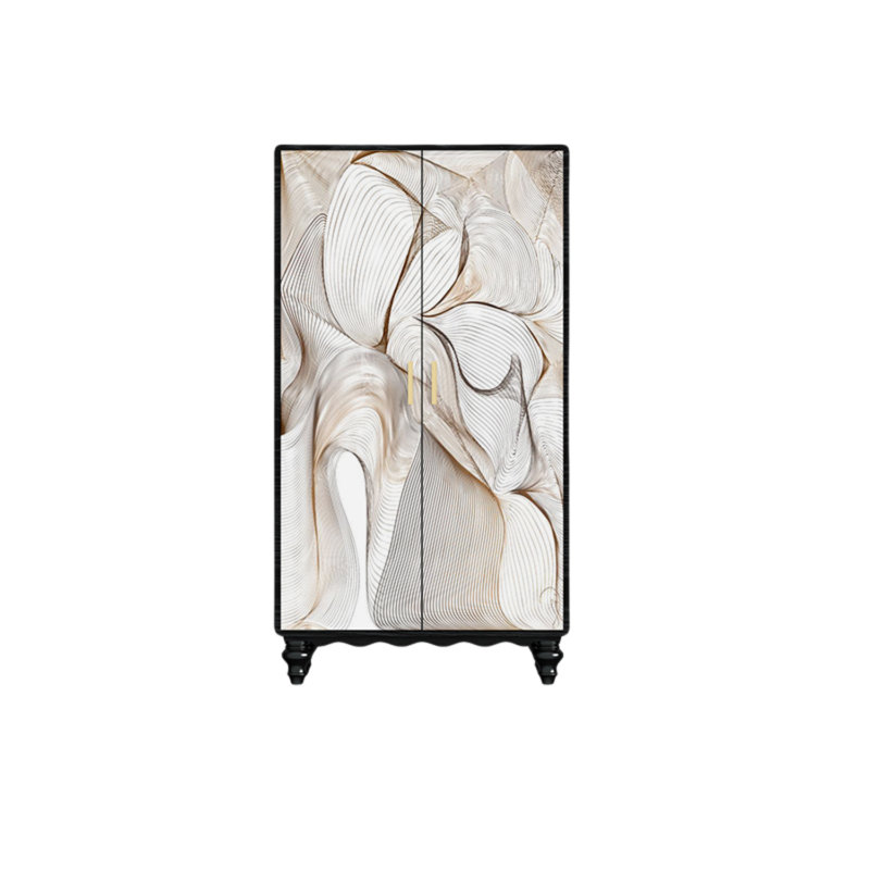 Garde-robe moderne pour chambre double, Noir / blanc ivoire