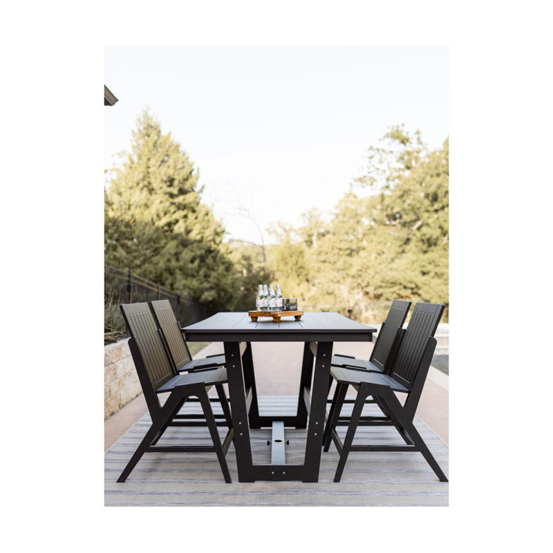 Hudson Outdoor Square Bar Table, Hammered Top Bronze, Red
