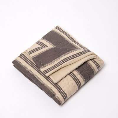 Caido Rustic Percale Striped Quilt - Twin