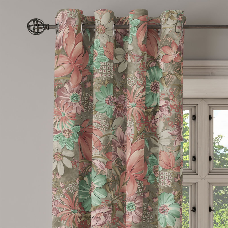 Rideau à œillets à motif floral de 50 po x 96 po mauve Dakota Fields, L 50 po x L 108 po