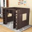 Lit mezzanine avec armoires de rangement et tablettes-1590317754