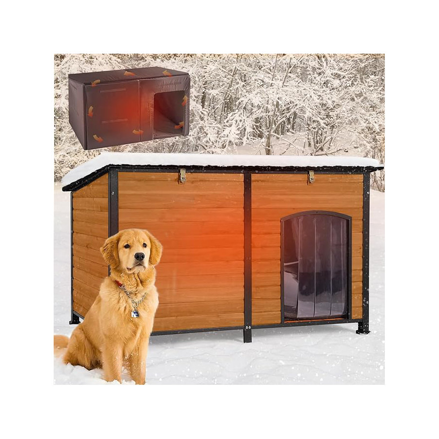 Doutre Brown Wood Insulated Dog House