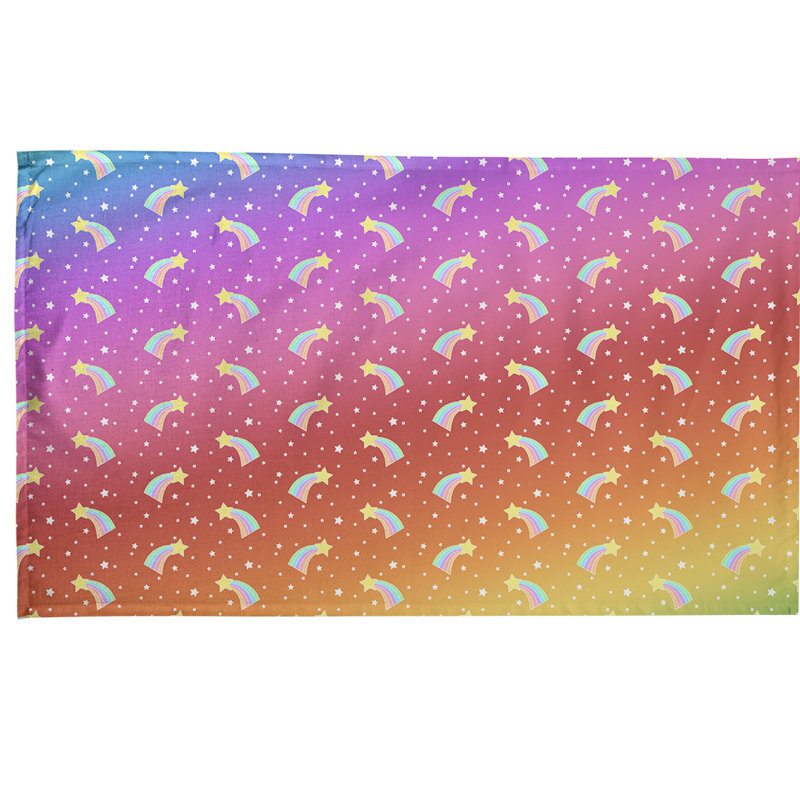 Serviette à thé à motif filant stars, Polyester sergé, Rouge