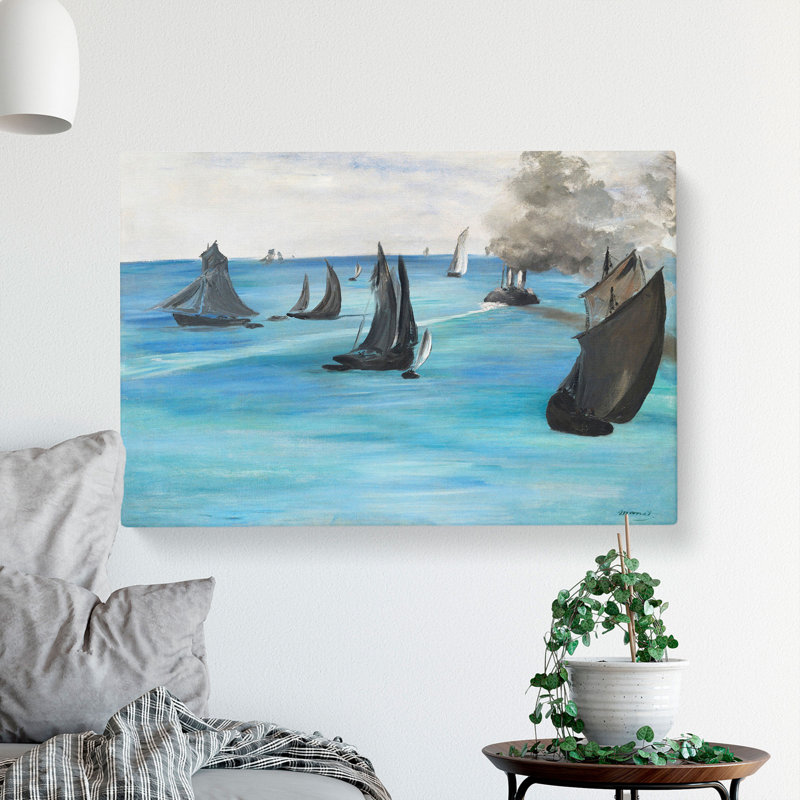 Sea View, Calm Weather by Edouard Manet - Wrapped Canvas Painting, 50cm H x 76cm W x 3cm D