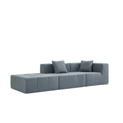 Modern Modular Sectional Single Sofa Couch Single Square Sofa Modern Armless Floor Sofa Couch Accent Armless Chair With Removable Back Cushion For Living Room, Apartment