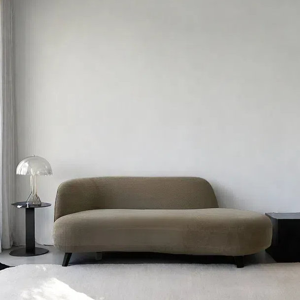 Méridienne simple au design créatif et moderne, Taupe, Face à la gauche