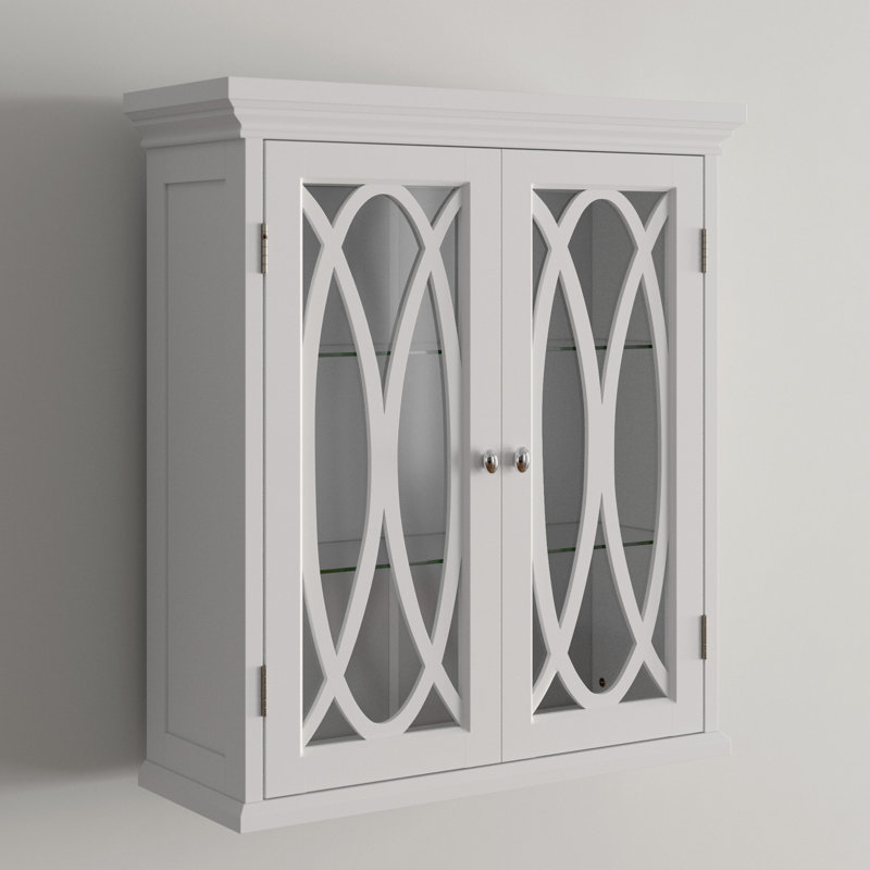 Armoire murale avec portes décoratives en verre Noires