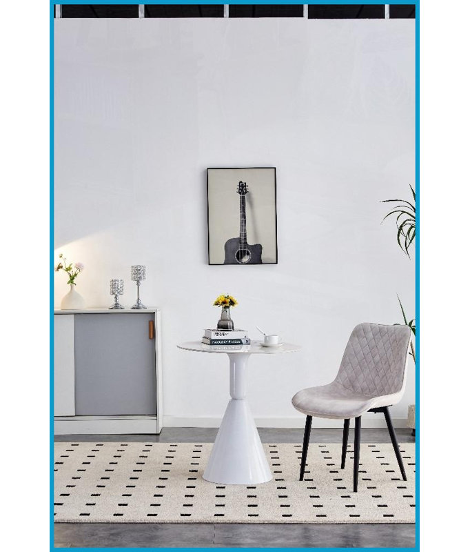 Table basse blanche de coin arrondie pour la vie et amp; Salle à manger, planche à roulettes facile à nettoyer, conception sécuritaire pour les enfants