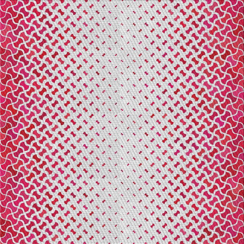 Tapis rose/zone grise à motifs, Carré 5 pi