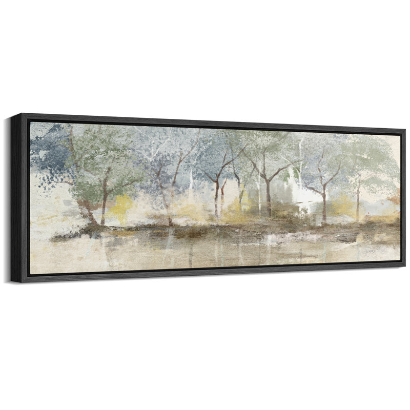 «Rustic Abstract Forest Landscape Extra Large», reproduction d'art sur toile encadrée, H 20 po x l 60 po
