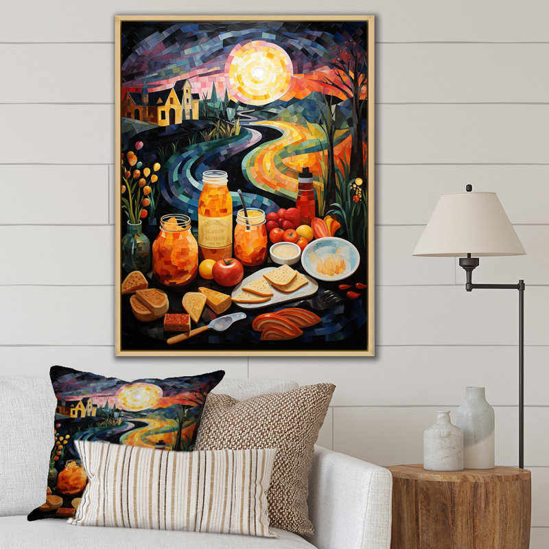 «French Cuisine Landscape Harmoney II», reproduction d'art sur toile, Cadre naturel flottant, 44" H x 34" W