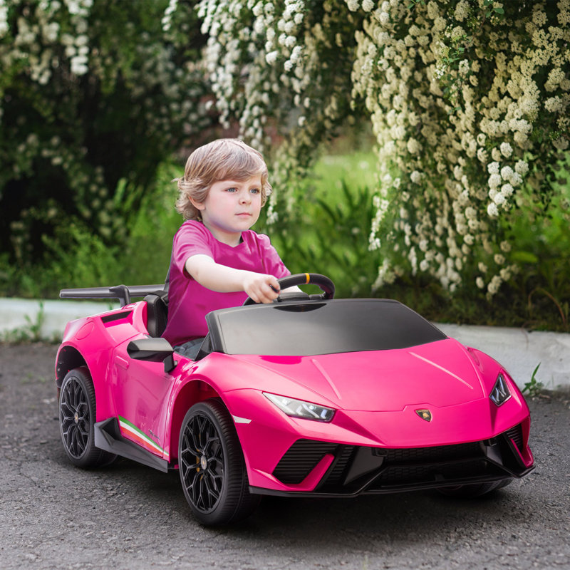 12V Lamborghini Huracan Licensed Electric Car for Kids, Pink