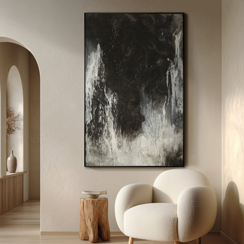 Très grand art mural imprimé sur toile - Œuvre d'art moderne abstraite, décor pour le salon ou la chambre à coucher - «Assemblage requis du cadre (cadre non fini)»