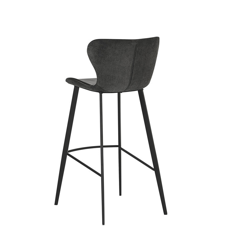 Arabella Barstool - Bravo Portabella / Polo Club Kohl Grey, Bar Stool (30" Seat Height), Black