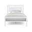 Lit plateforme en métal avec tête de lit tapissier, sans cordon requis, moderne, blanc, double-27381508-27421601