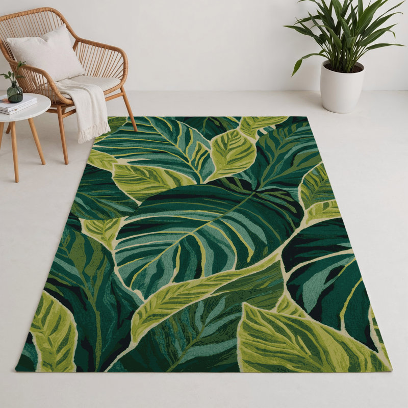 Tapis vert d'intérieur et d'extérieur Botanical, Rectangle 5 pi x 7 pi