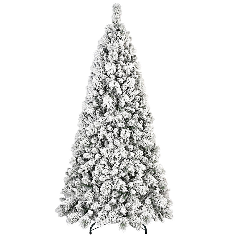 Arbre de Noël floqué avec support en métal, Non, H 6 pi