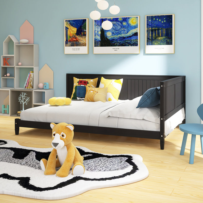 Lits pour enfants en bois pleine grandeur, Brun