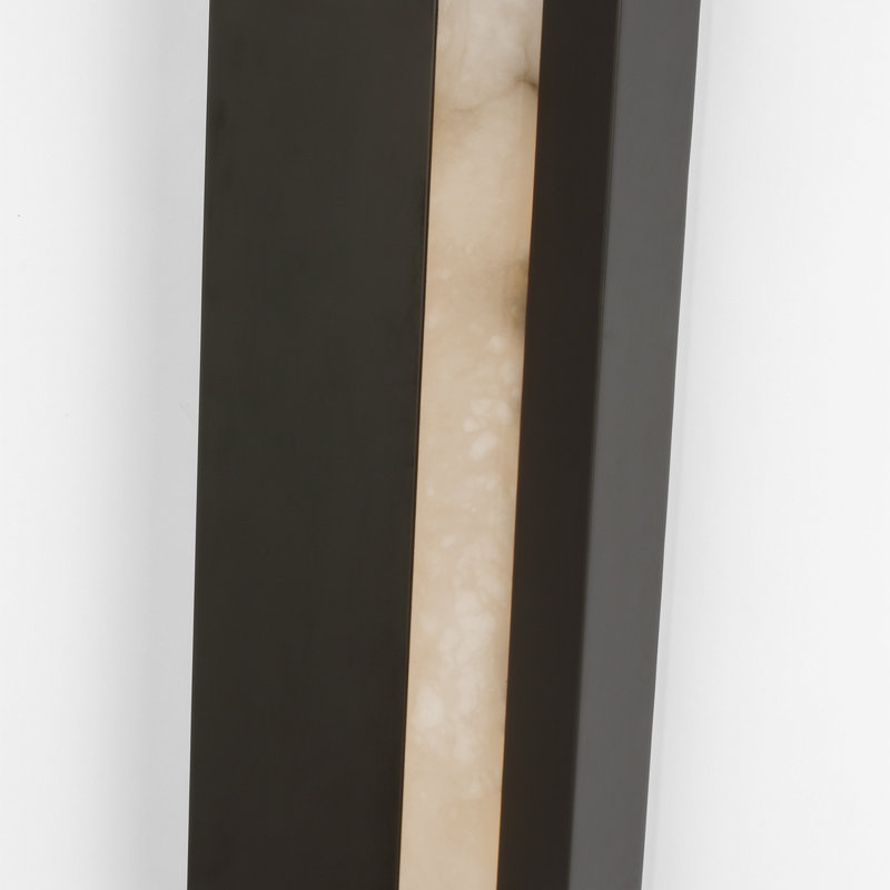Anne-Marie Barton Austera 32" Sconce with Alabaster, Matte Carbon, 20" H x 8" W x 3.25" D