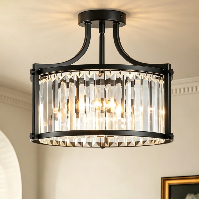 Plafonnier encastré en cristal 4 lumières